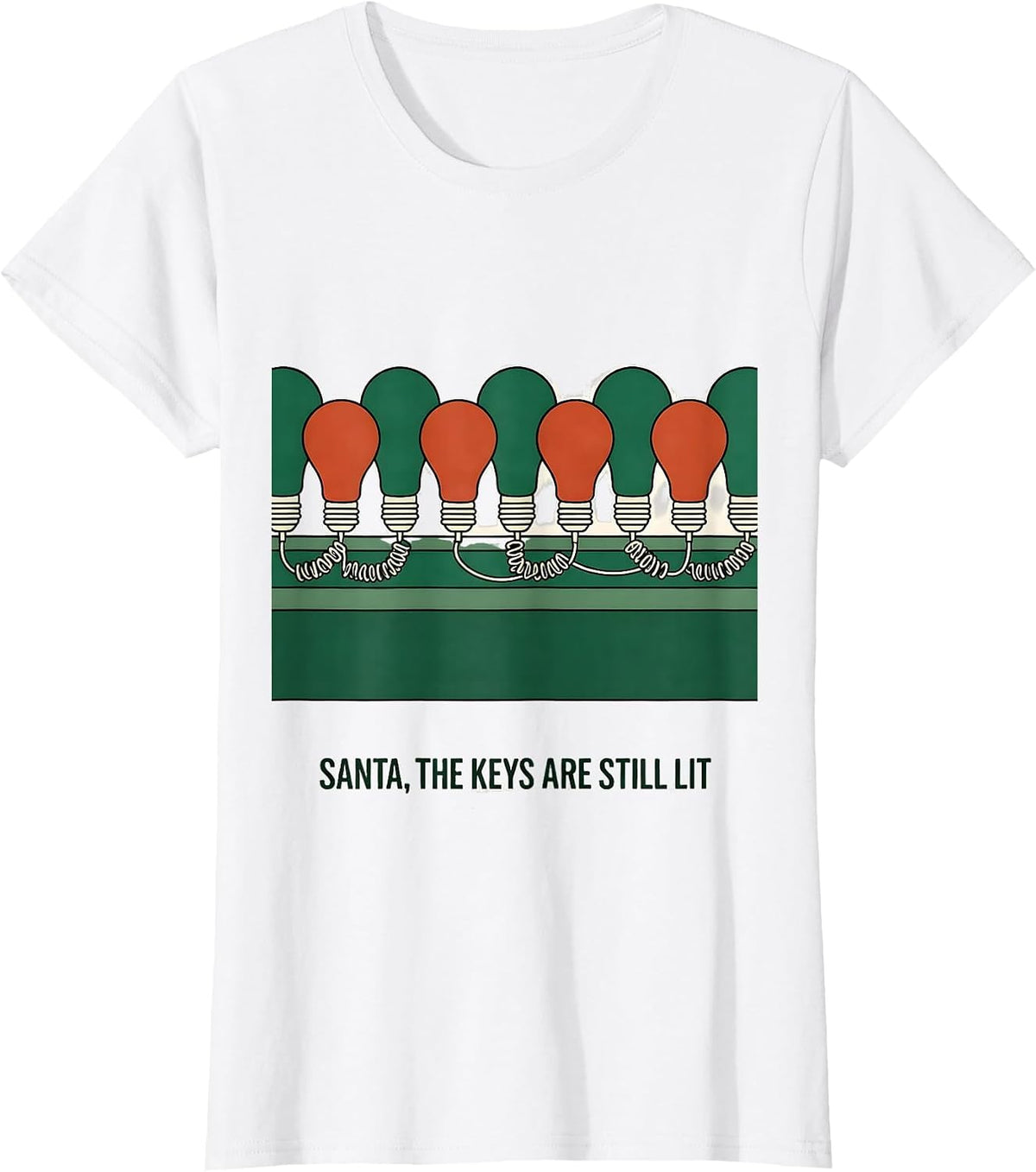 Santa, The Keys Are Still Lit Funny 911 Dispatcher Christmas T-Shirt - White