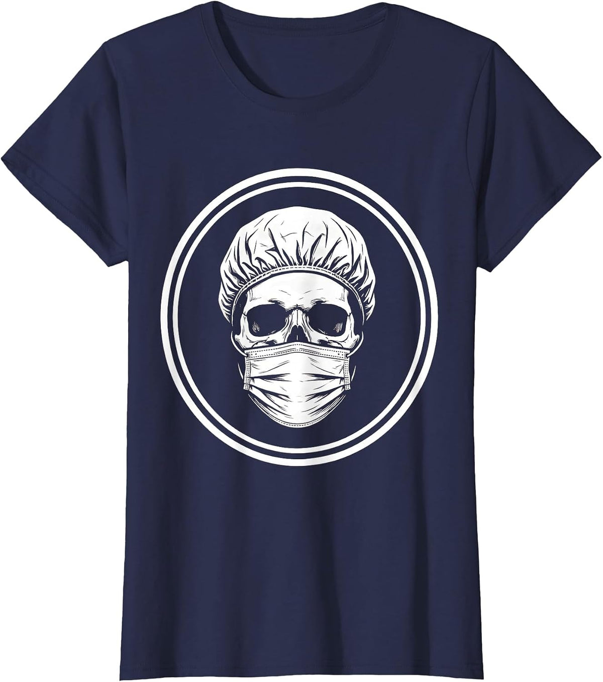 Women's Emergency Department Skull Surgeon Graphic T-Shirt - Navy Blue