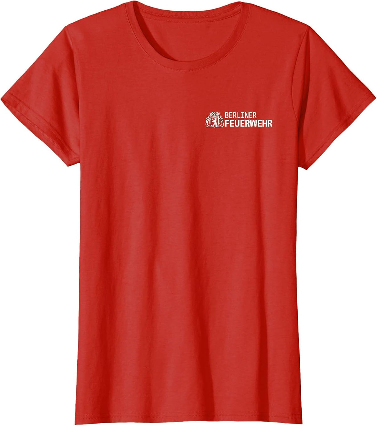 Germany Berlin Fire Department Feuerwehr Firefighter T-Shirt - Red