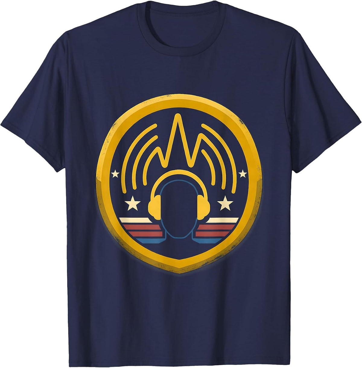 Men's Thin Gold Line 911 Dispatcher Patriotic Tribute T-Shirt - Navy Blue