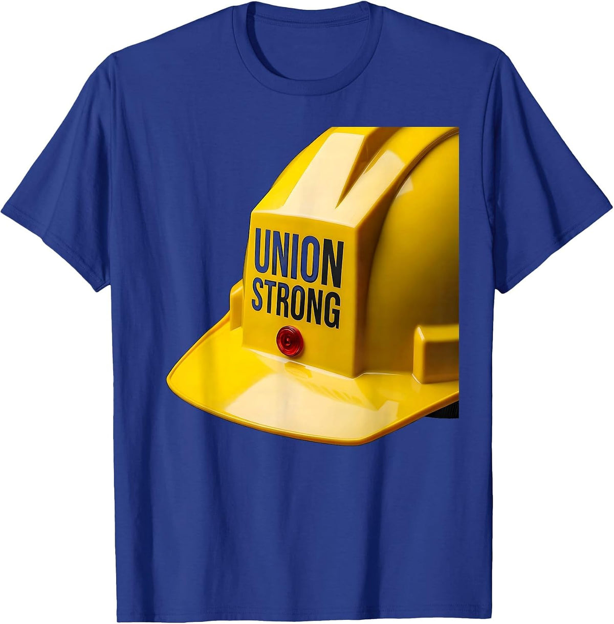 Men's Union Strong Geometric Hard Hat Labor Day Skilled Worker T-Shirt - Royal Blue