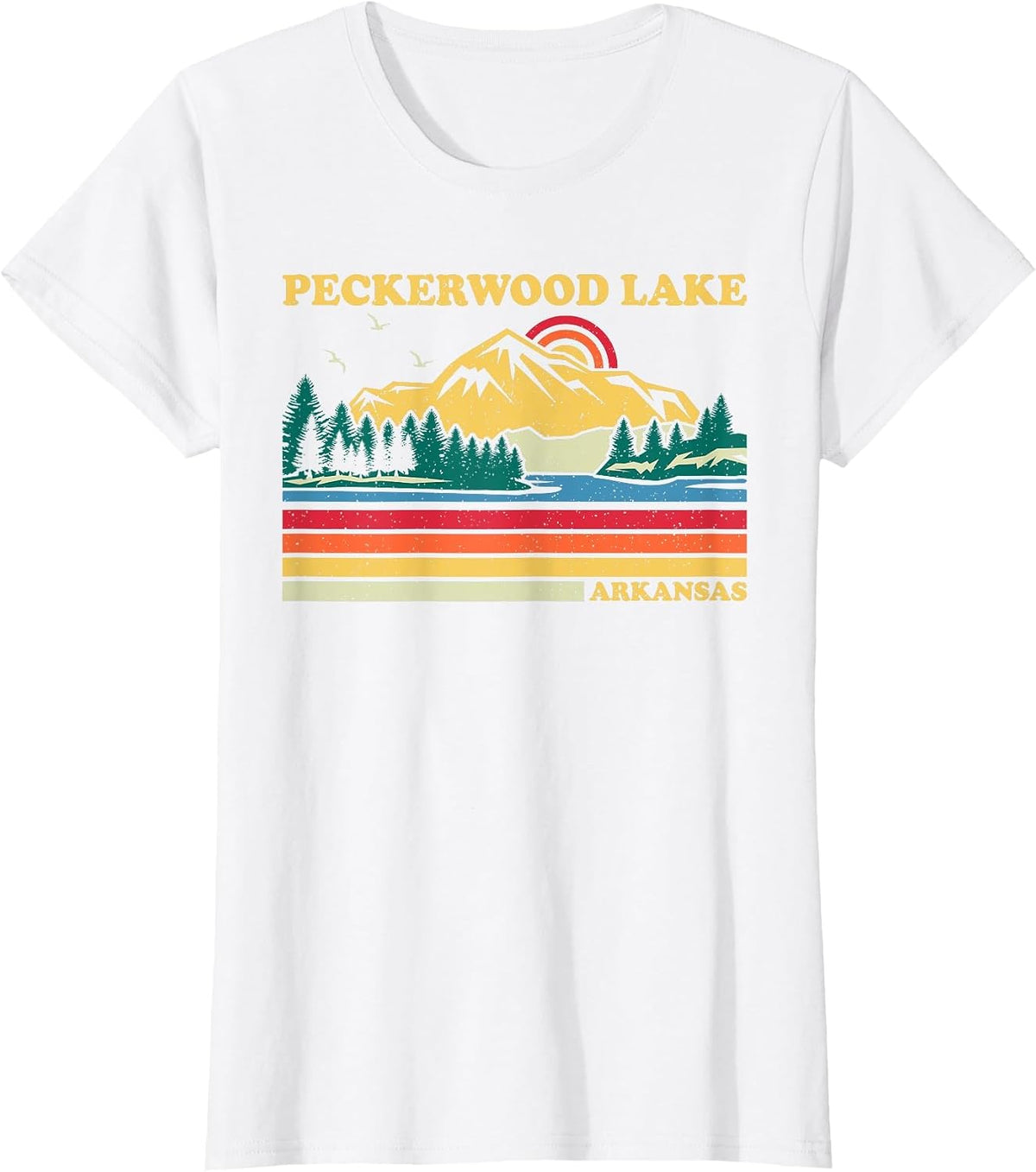 Vintage Retro Family Vacation Arkansas Peckerwood Lake T-Shirt - White