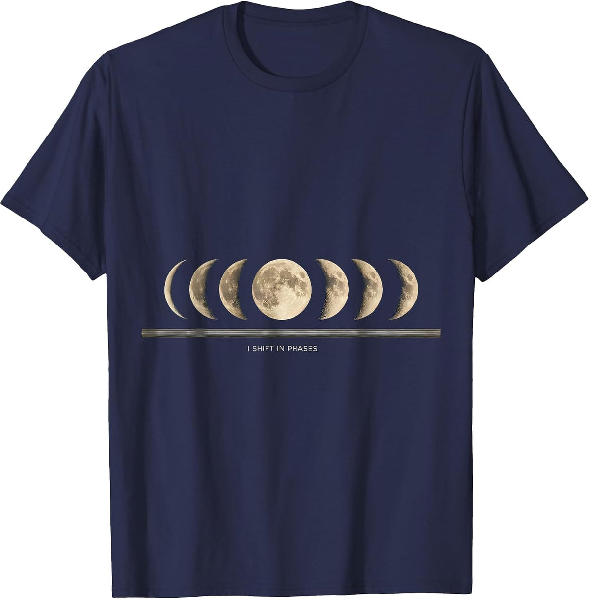 Men's I Shift In Phases Vintage Celestial Astronomy Astrology T-Shirt - Navy Blue