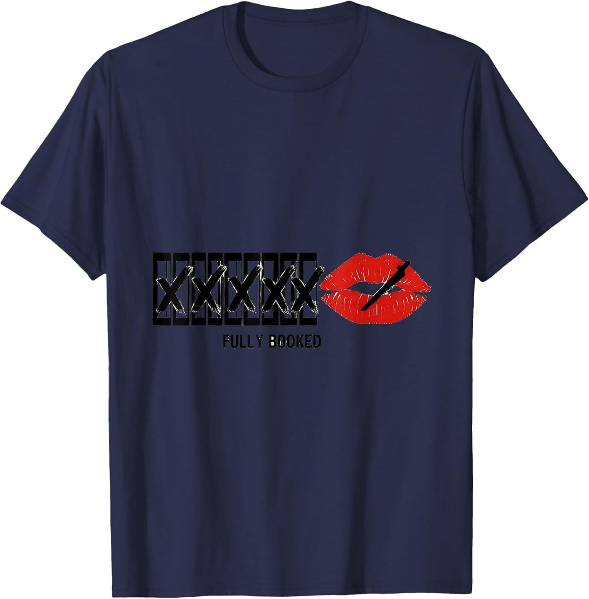 Fully Booked Sexy Glam Lip Barber Hairdresser Gift T-Shirt - Navy Blue