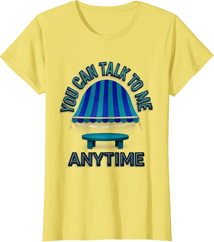 You Can Talk To Me Anytime Funny School Counselor T-Shirt - Lemon Yellow