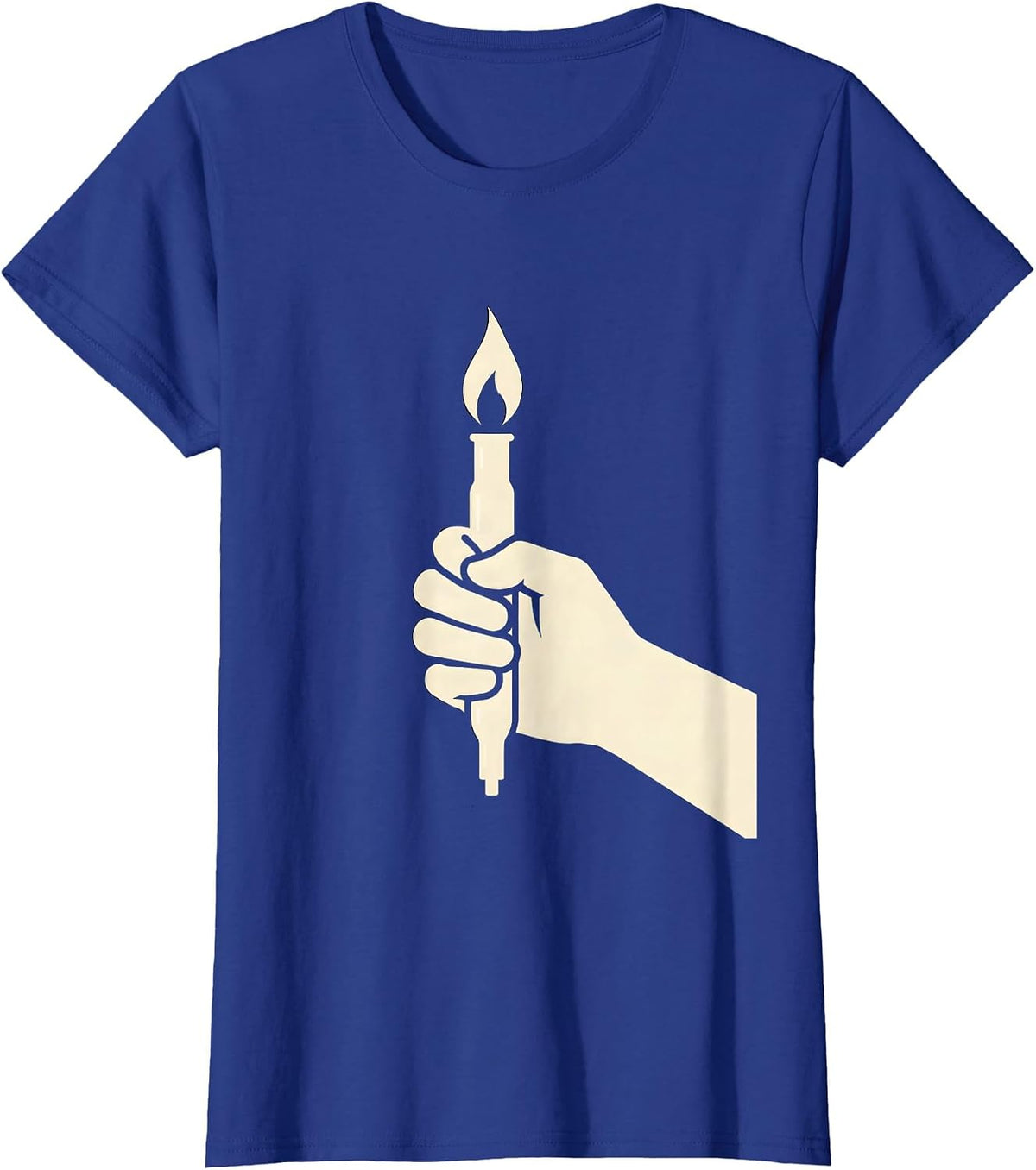 Women's Science Teacher Bunsen Burner Flame Illustration T-Shirt - Royal Blue
