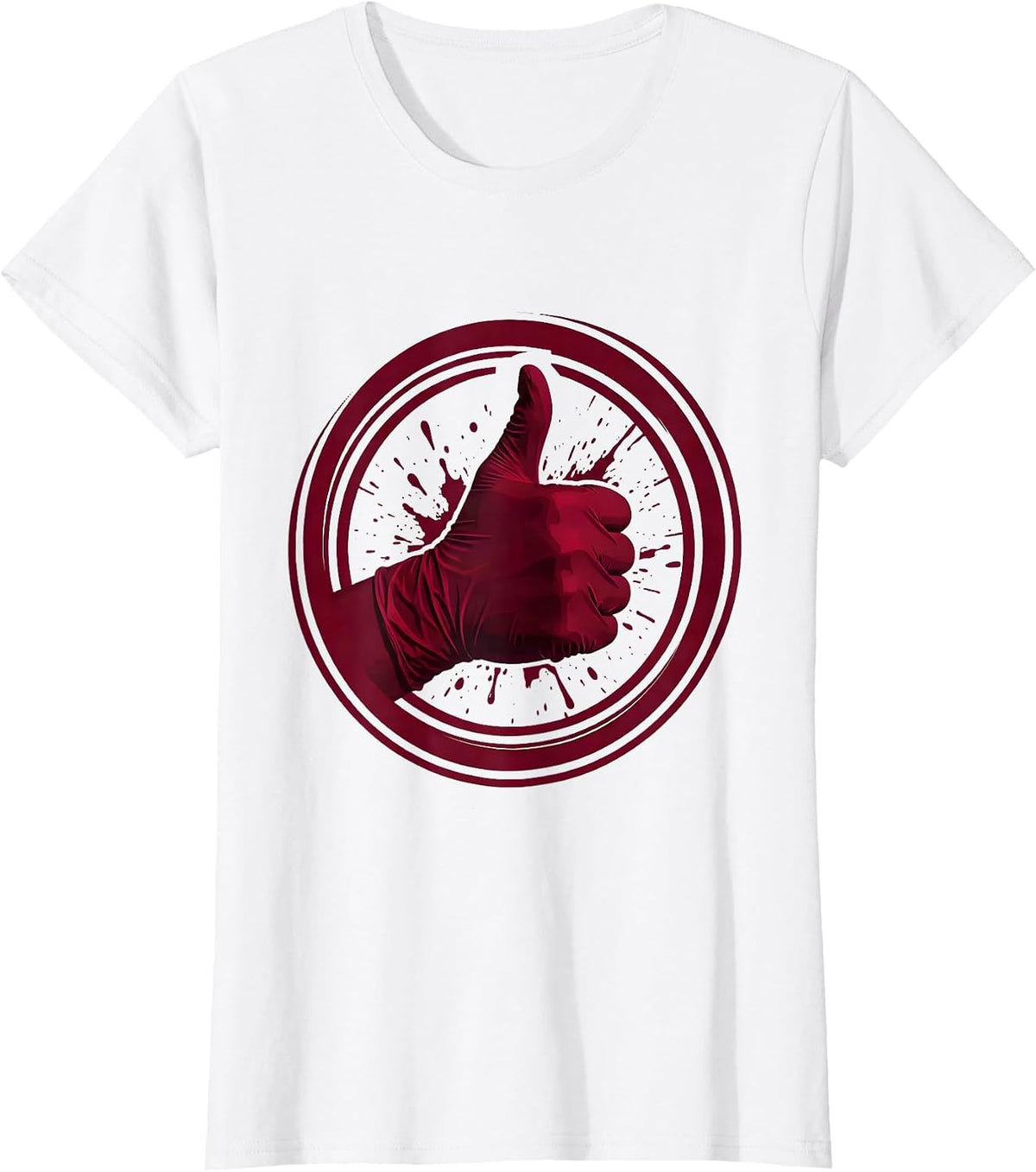 Surgeon Thumbs Up Bloody Glove Graphic T-Shirt - White