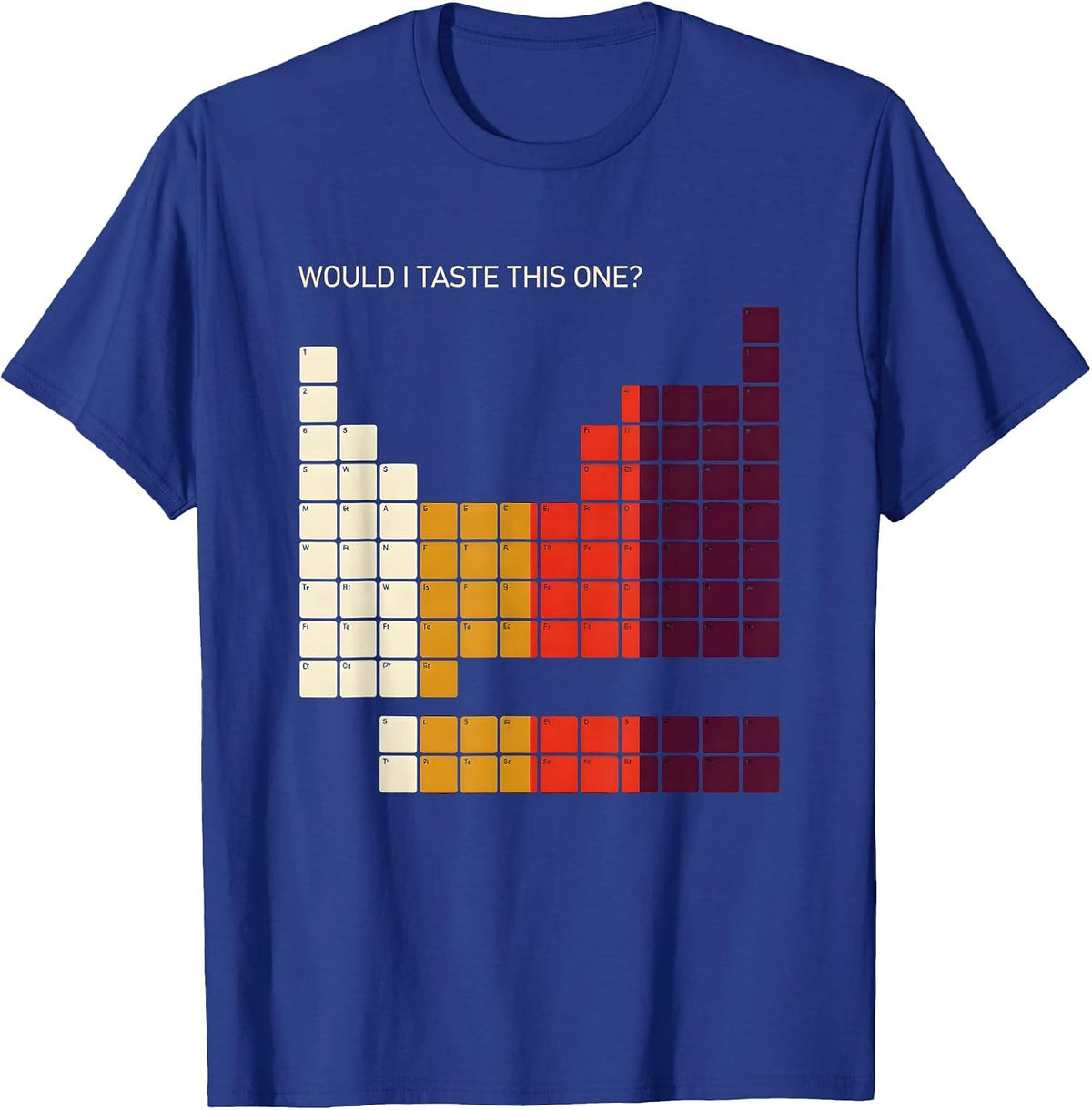 Would I Taste This One Funny Periodic Table Science Teacher T-Shirt - Royal Blue