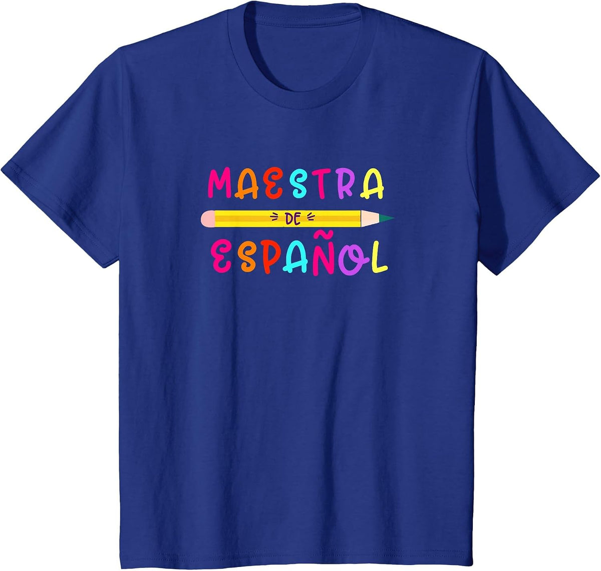 Maestra de Español Back to School Dual Language T-Shirt - Royal Blue
