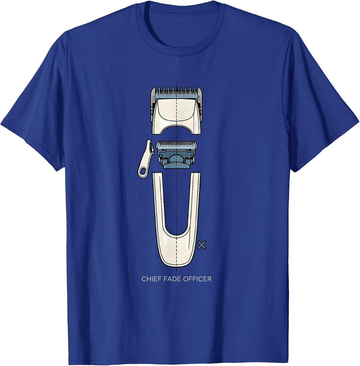 Men's Chief Fade Officer Funny Hairdresser Barber Gift T-Shirt - Royal Blue