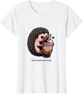 Women's I Save Room for Boba Cute Kawaii Hedgehog Anime Boba Tea T-Shirt - White