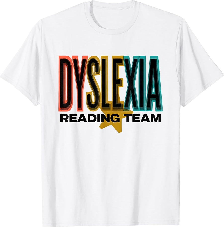 Men's Dyslexia Reading Team Awareness Teacher Squad October T-Shirt - White
