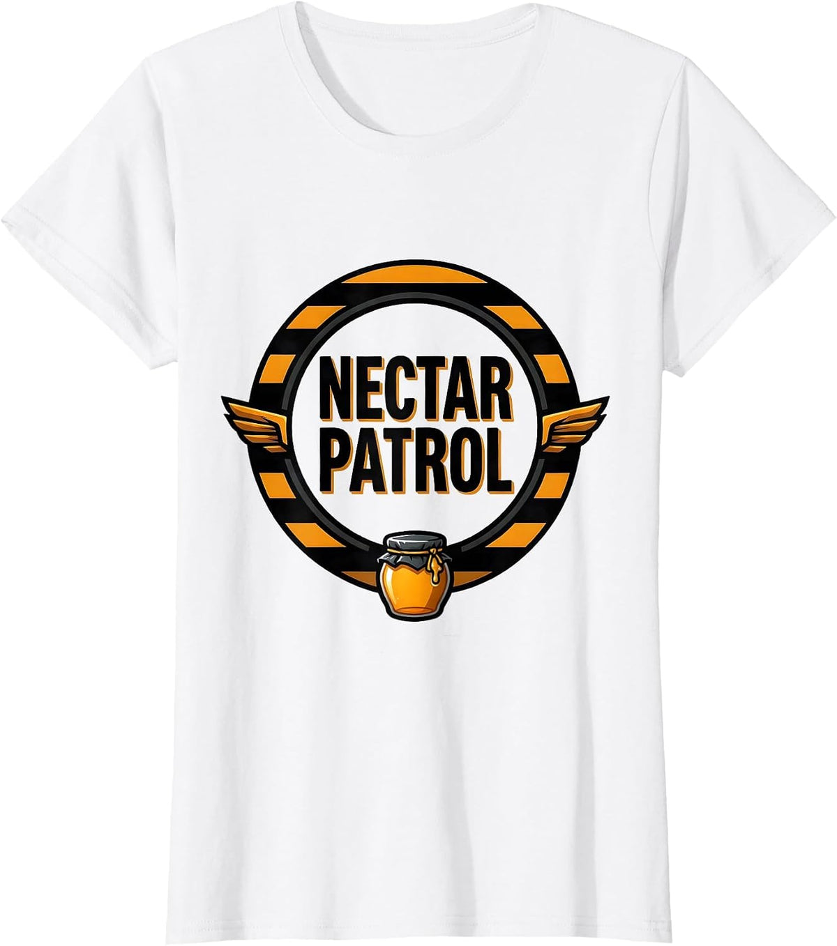 Women's Nectar Patrol Playful Halloween Bee Honey Jar Costume Humor T-Shirt - White