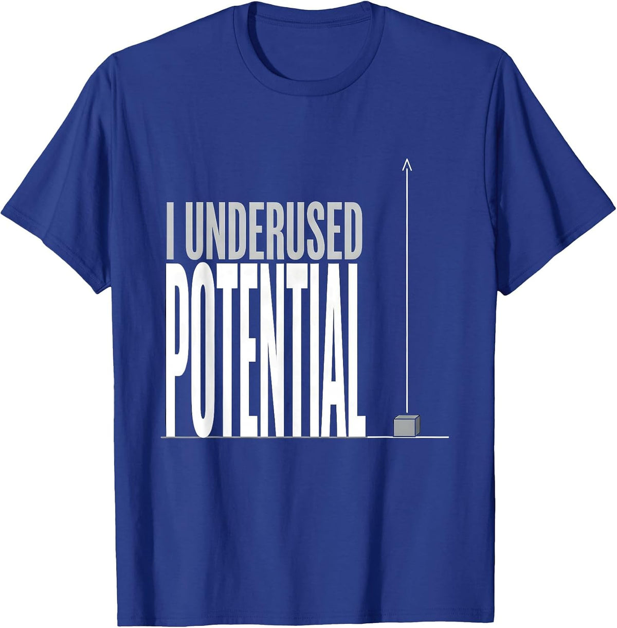 Men's I Underused Potential Funny Physics Pun Humor T-Shirt - Royal Blue
