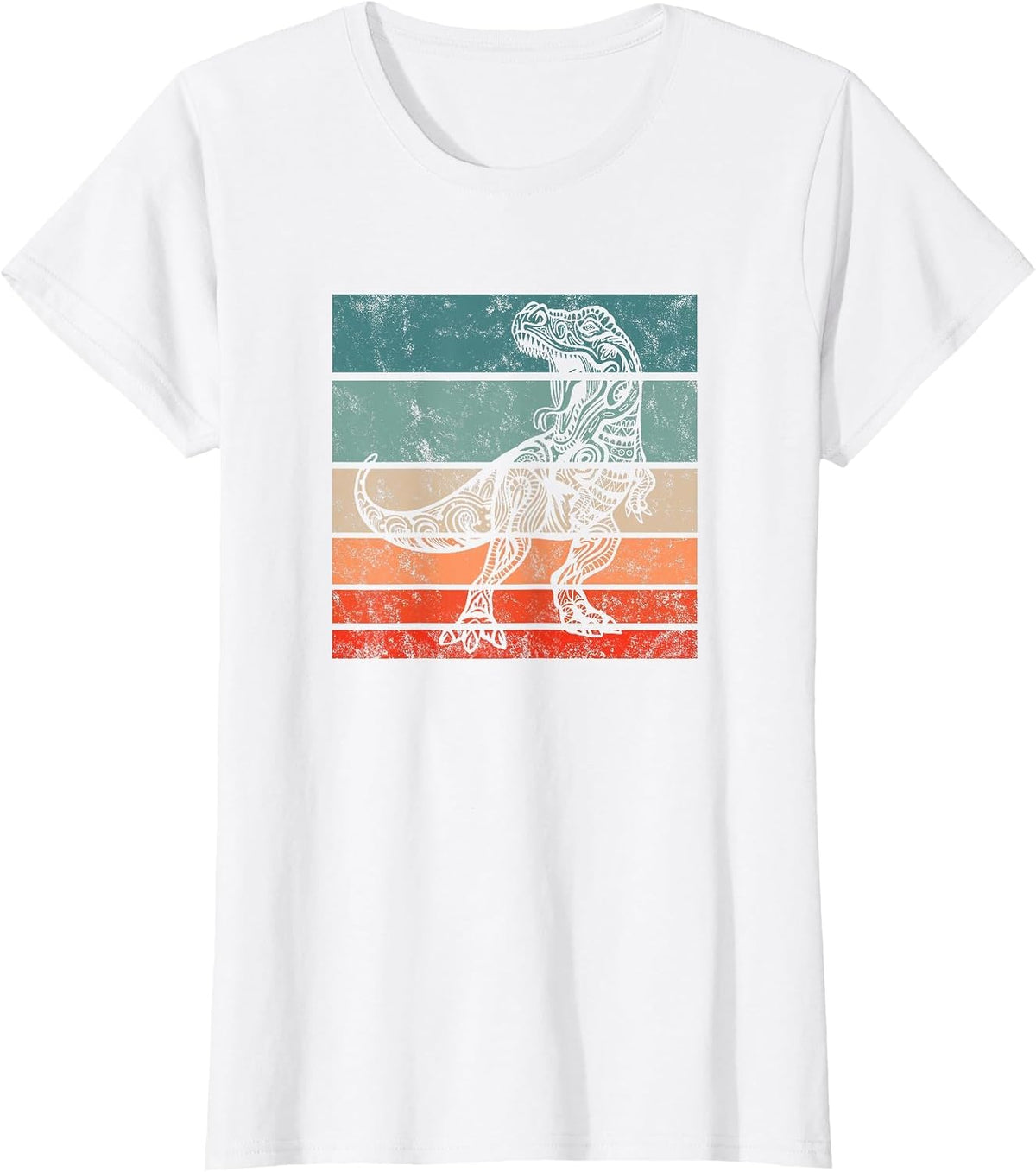 T-Rex Dinosaur Prehistoric Graphic Art Men T-Shirt - White