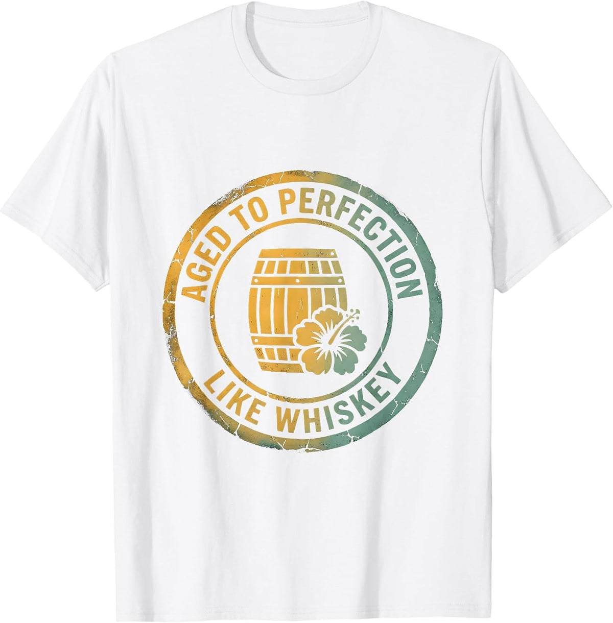 Men's Aged to Perfection Like Whiskey Lover Design T-Shirt - White