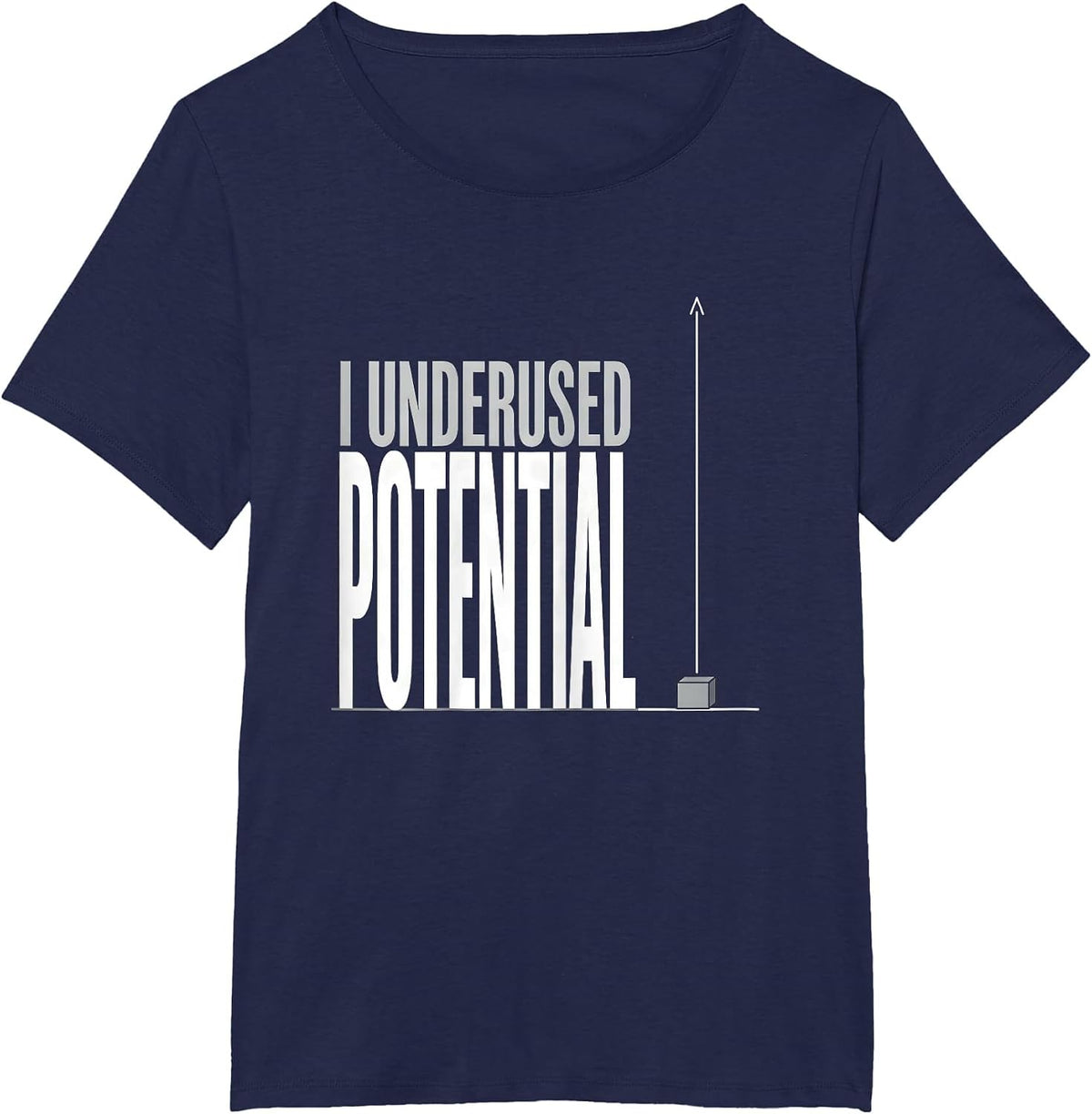 Women's I Underused Potential Funny Physics Pun Humor T-Shirt - Navy Blue