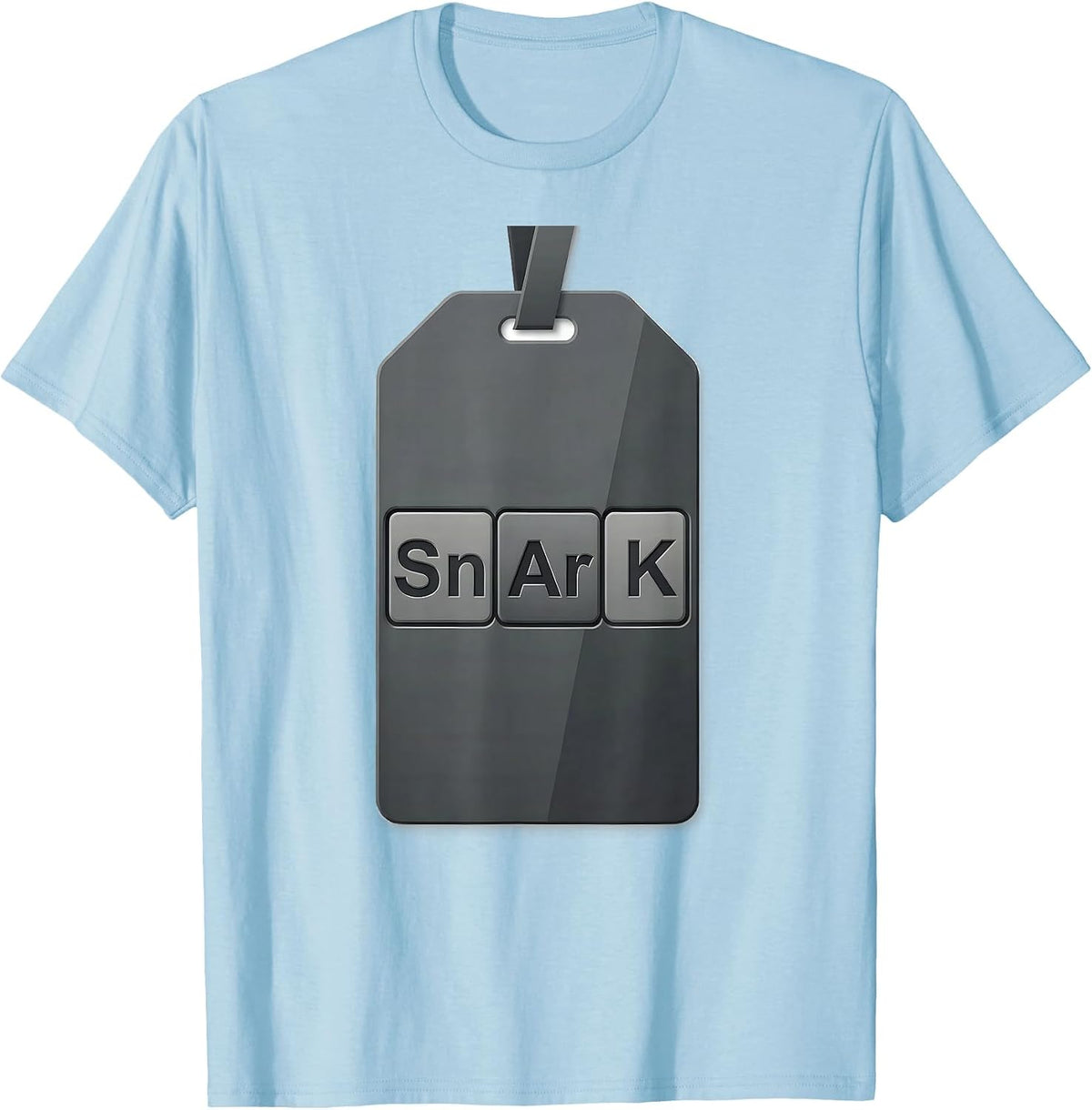 Men's Sn-Ar-K Funny Chemistry Nerd Humor Periodic Table Science T-Shirt - Baby Blue