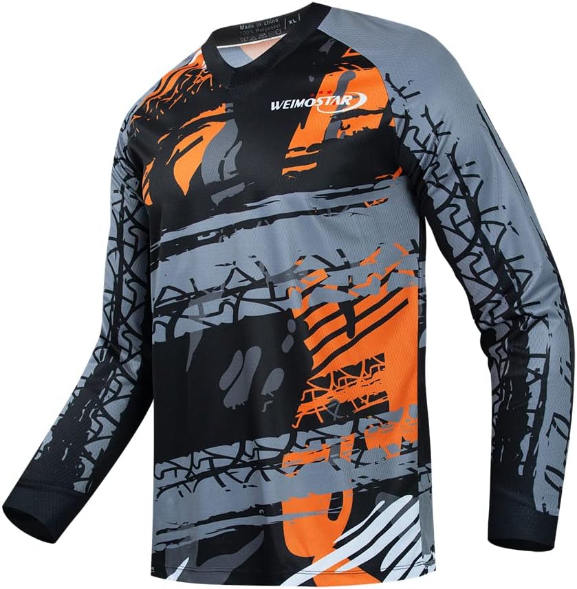 Cycling Sweatshirt Men MTB T-Shirt Long Sleeve Bike Motorcycle Shirts Bike Jersey Tops UV Protection - Cd9573