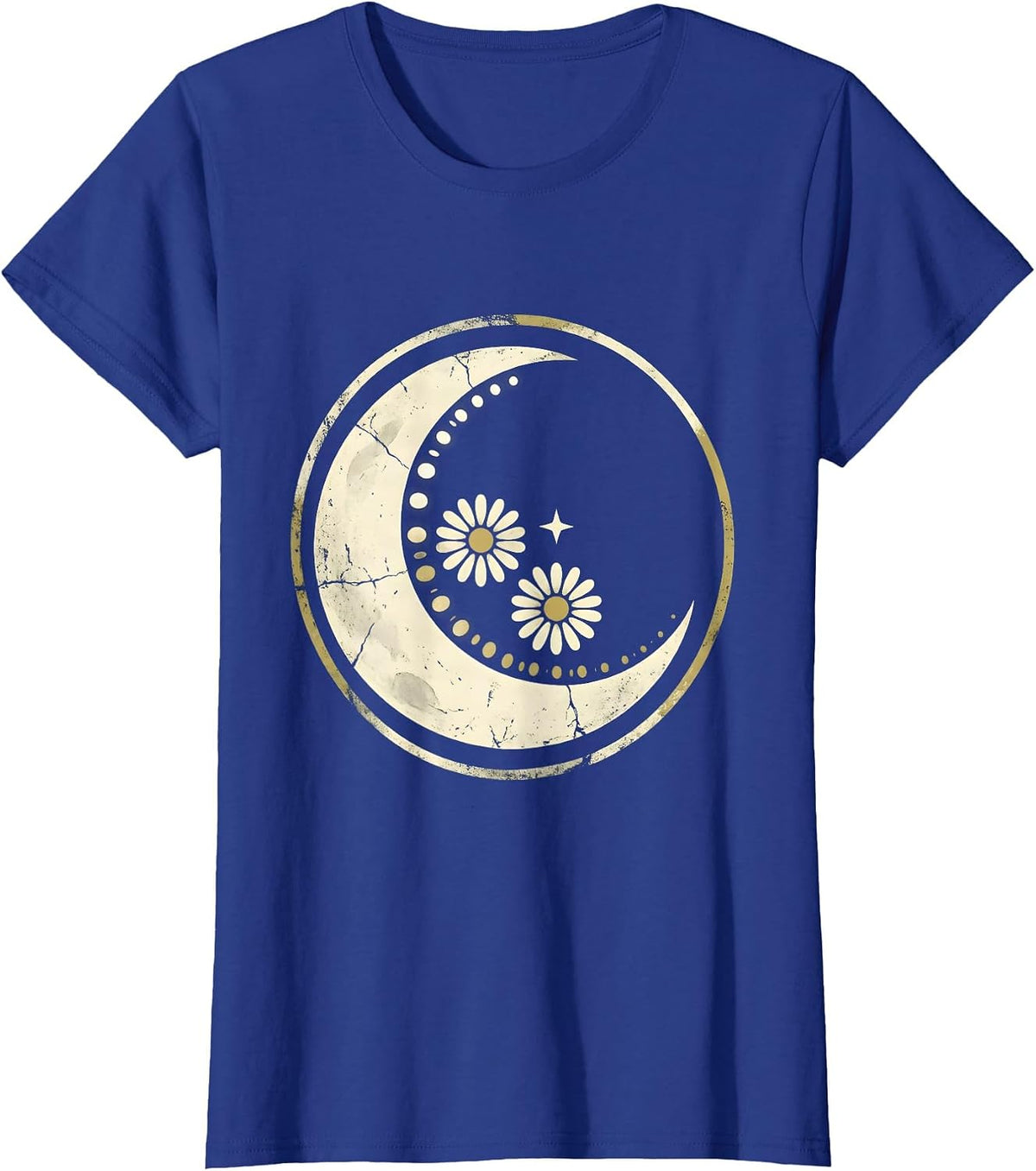 Women's Sealed Moon Phases Boho Celestial Astrology Lover T-Shirt - Royal Blue