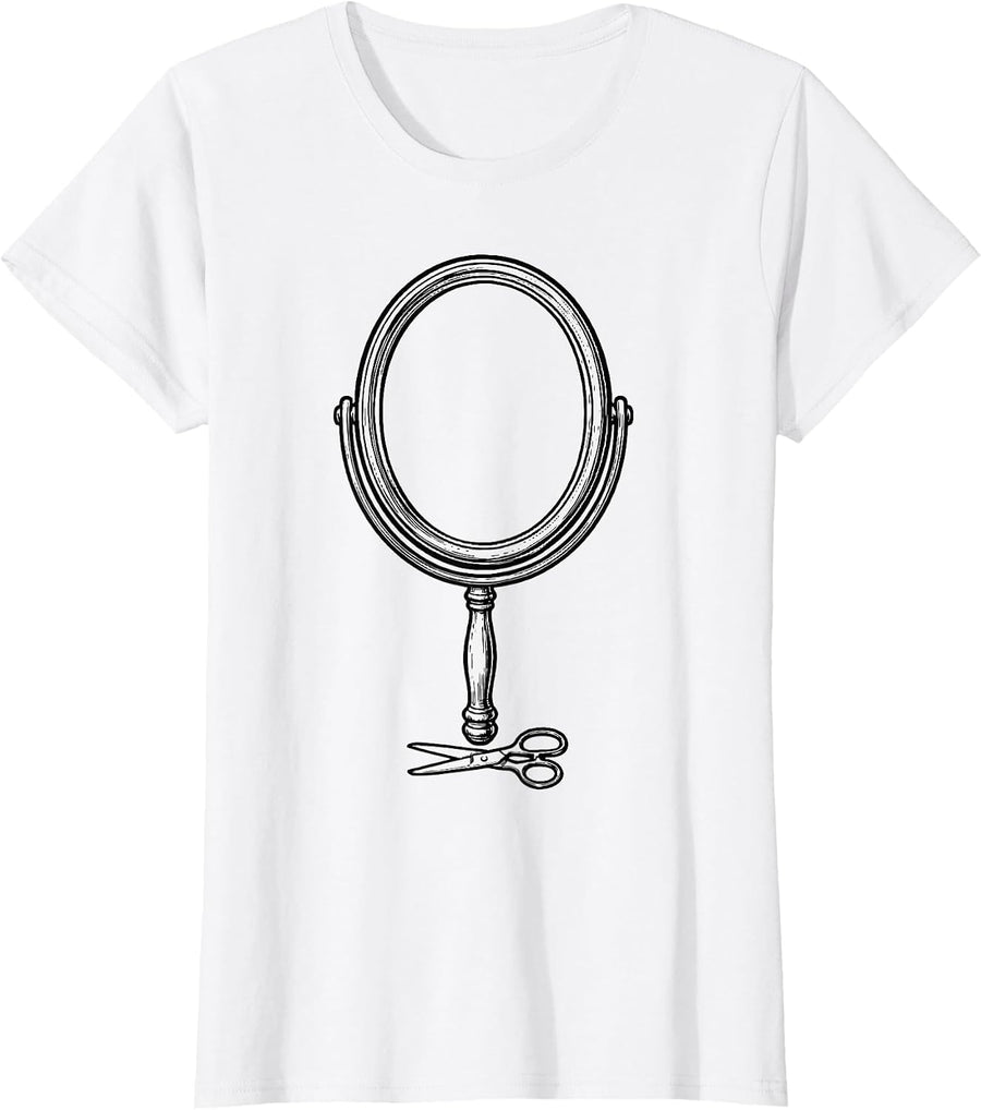 Women's Hand Mirror Barber Humor Vintage Trade Pride Gift T-Shirt - White