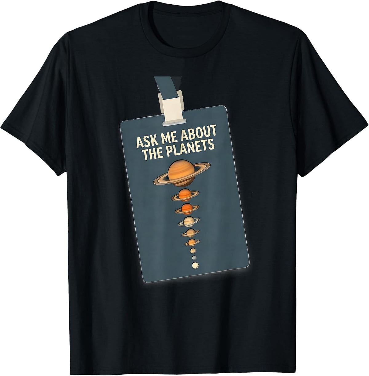 Men's Ask Me About The Planets Funny Solar System Space Enthusiast T-Shirt - Black