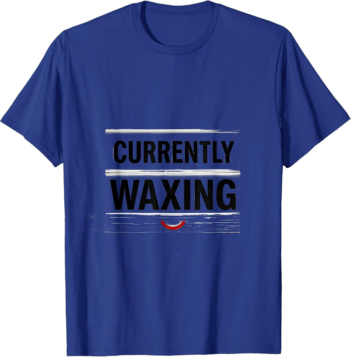 Men's Currently Waxing Minimalist Moon Phase Astronomy Celestial T-Shirt - Royal Blue