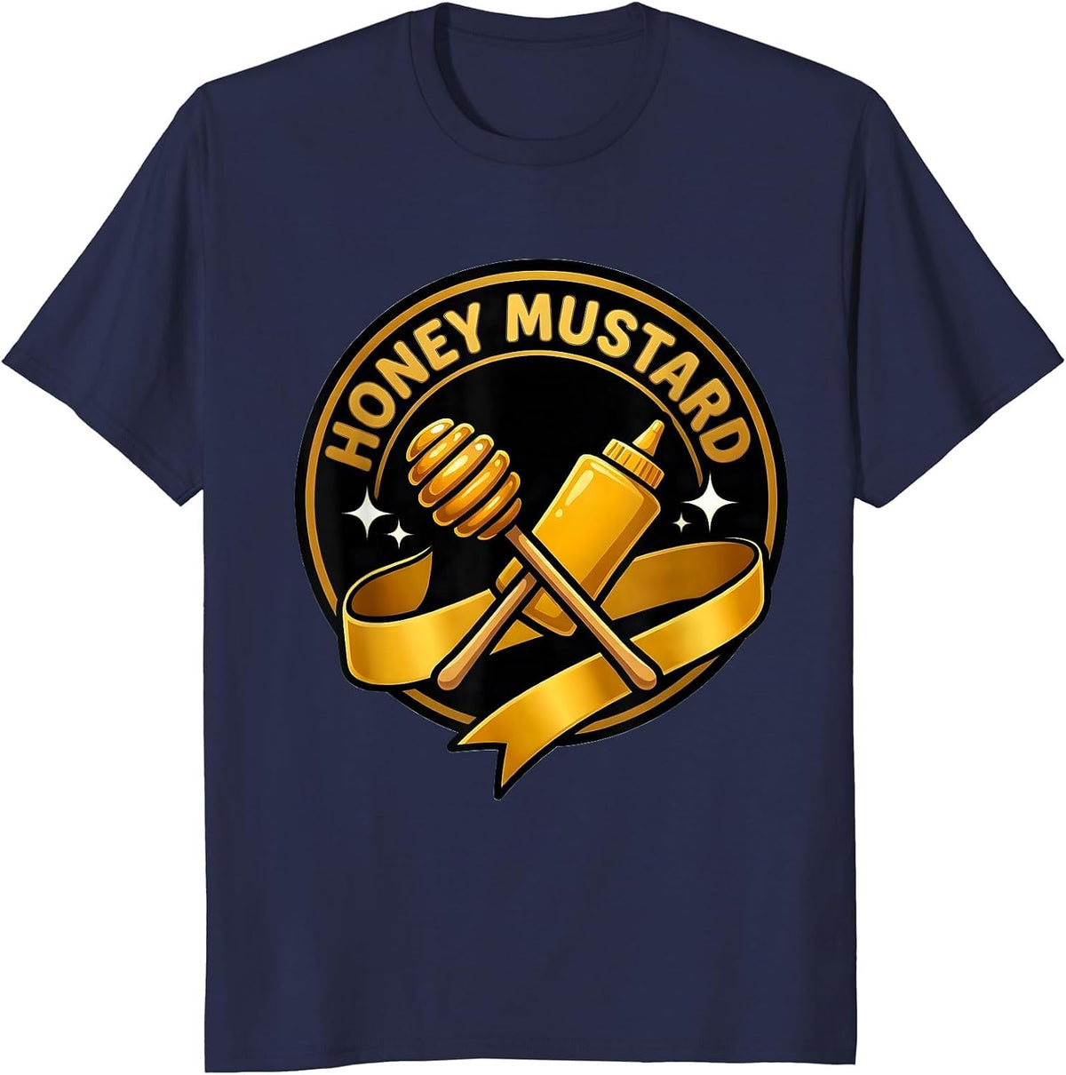 HONEY MUSTARD Cartoon Halloween Condiment Group Costume T-Shirt - Navy Blue