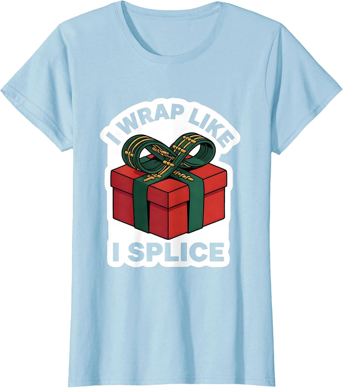 I Wrap Like I Splice Funny Science Teacher Gift DNA Helix T-Shirt - Baby Blue