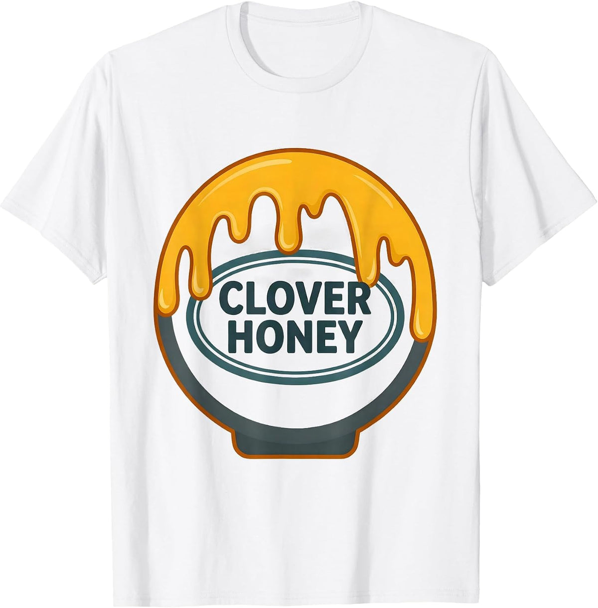 Men's Clover Honey Funny Honey Jar Halloween Costume Novelty T-Shirt - White