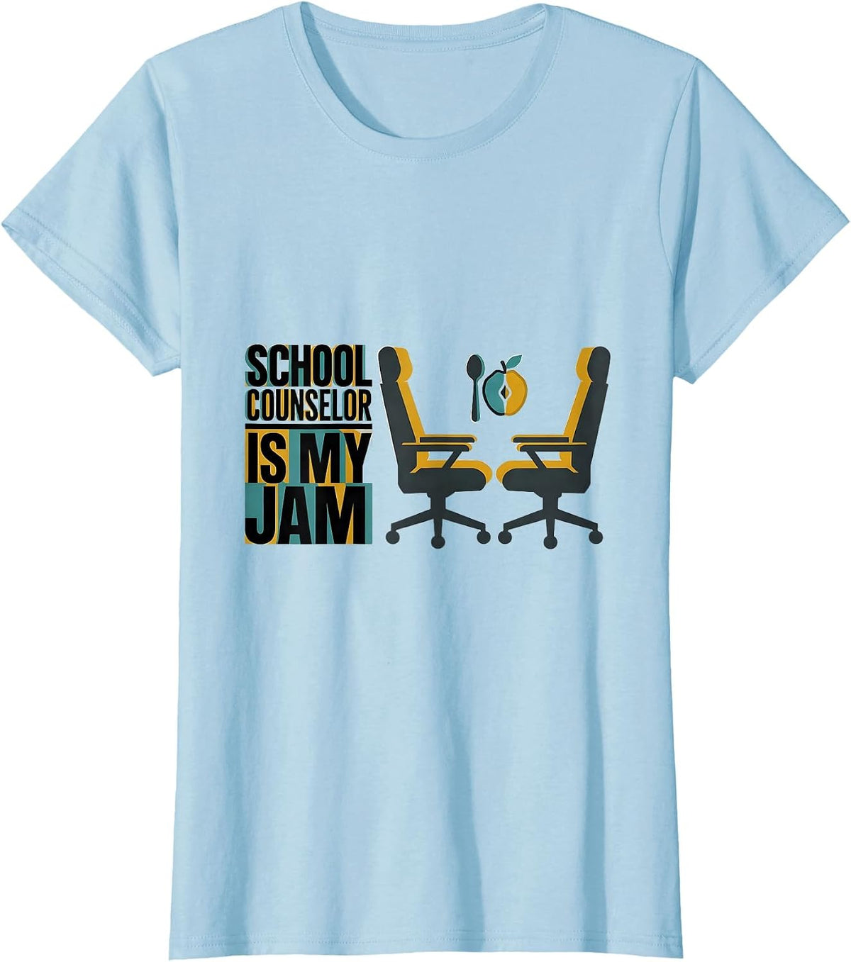 School Counselor Is My Jam Midcentury Modern Counseling T-Shirt - Baby Blue