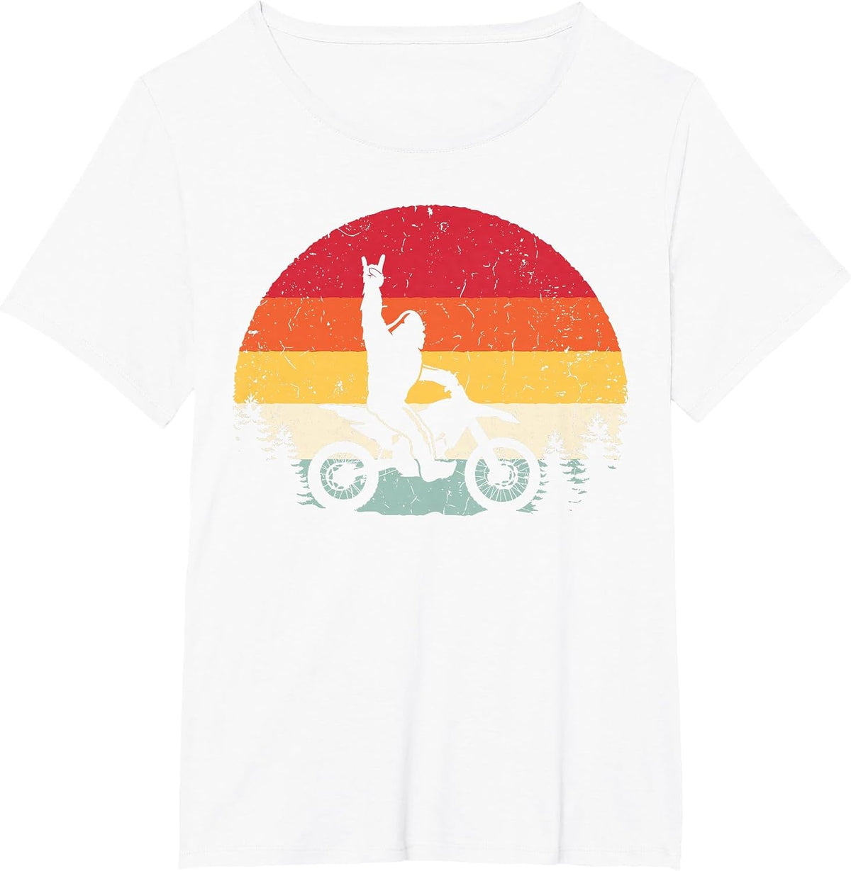 Bigfoot Dirt Bike Motocross Funny Sasquatch Enduro Vintage T-Shirt - White