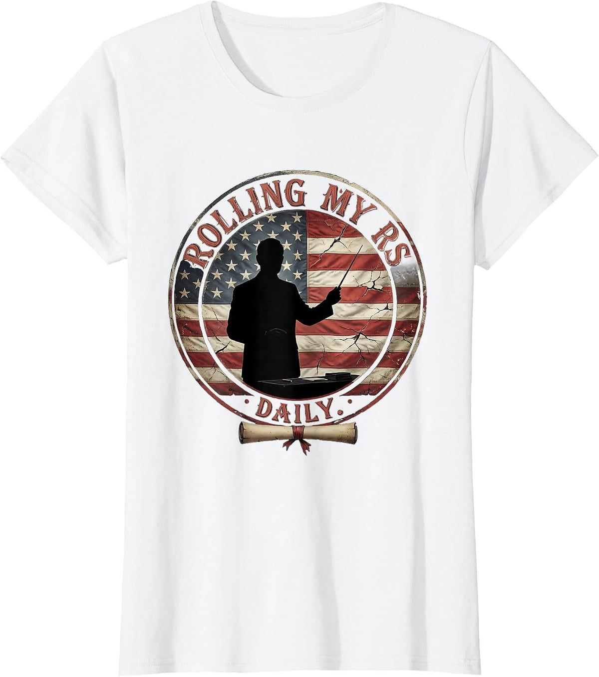 Rolling My Rs Daily Spanish Teacher Design T-Shirt - White