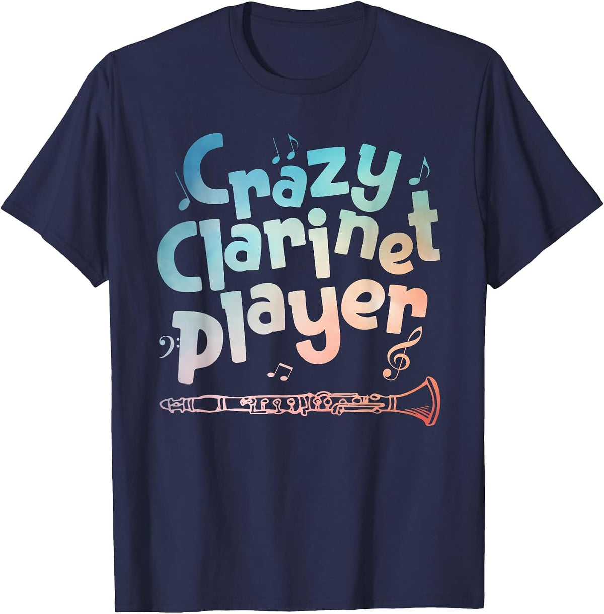 Funny Clarinet Player Art for Men Women Band Geek Jazz Music T-Shirt - Navy Blue