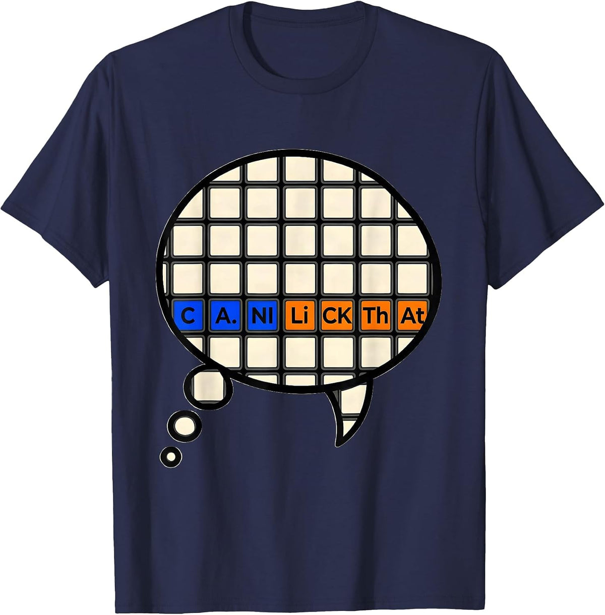 Men's Can I Lick That Funny Periodic Table Science Teacher Gift T-Shirt - Navy Blue