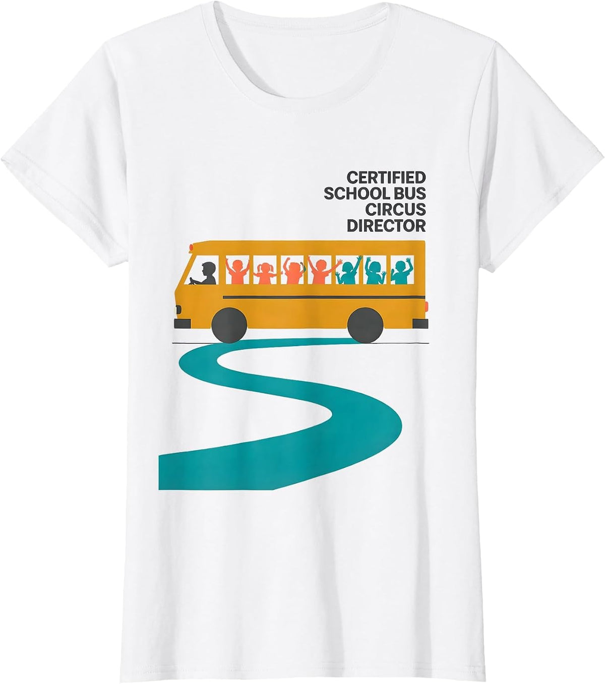 Certified School Bus Circus Director Funny School Bus Driver T-Shirt - White