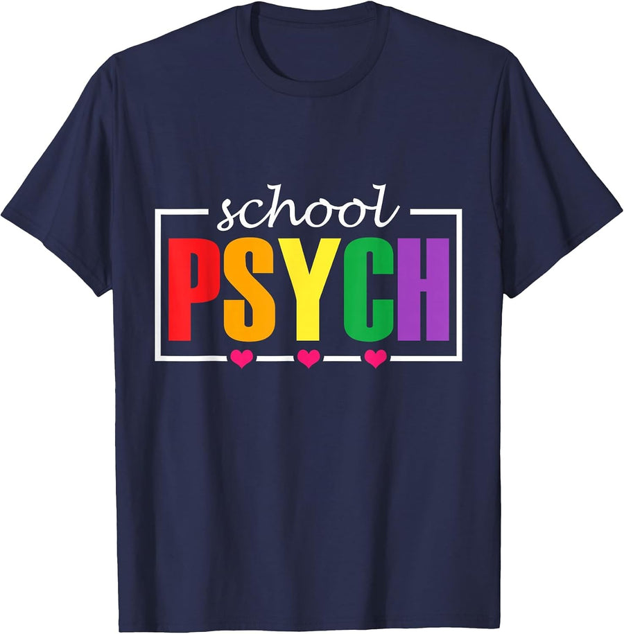 School Psych Teacher Class Psychology School Psychologist T-Shirt - Navy Blue