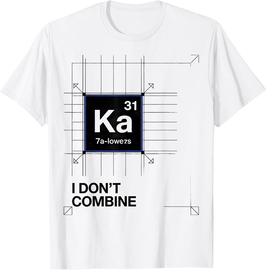 Men's I Don't Combine Funny Chemistry Science Humor T-Shirt - White
