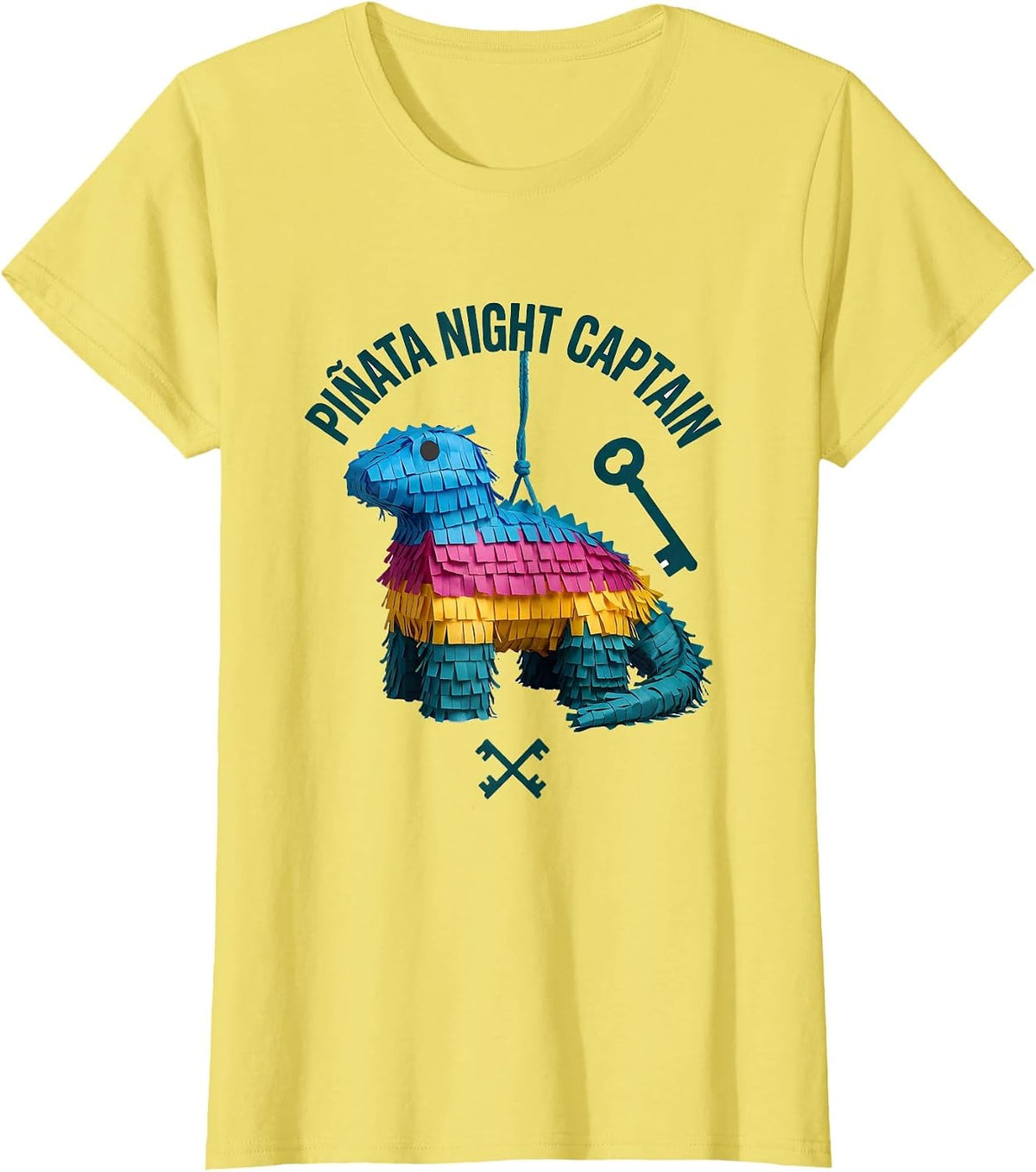Piñata Night Captain Funny Cinco De Mayo Party Costume T-Shirt - Lemon Yellow
