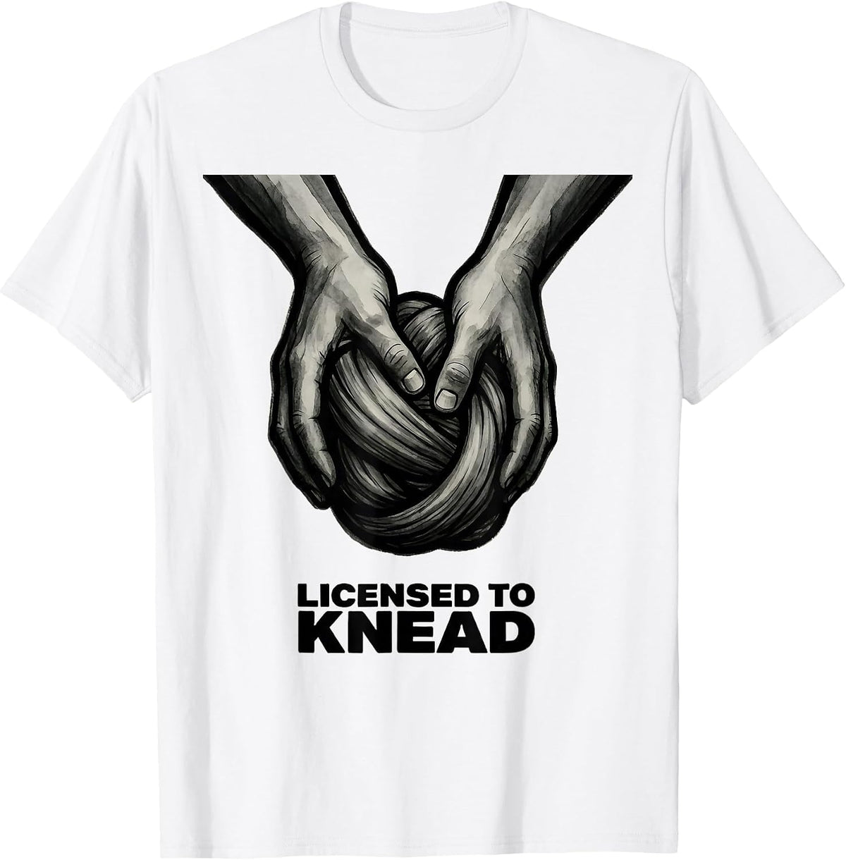 Men's Licensed To Knead Funny Massage Therapist Occupational Pun T-Shirt - White