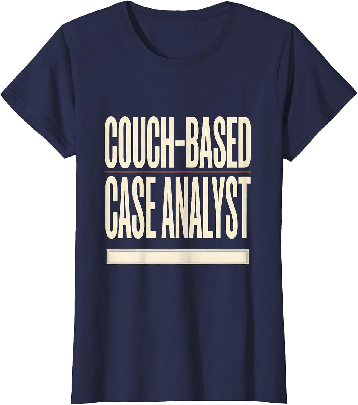 Women's Couch-Based Case Analyst Funny True Crime Fan Couch Humor T-Shirt - Navy Blue