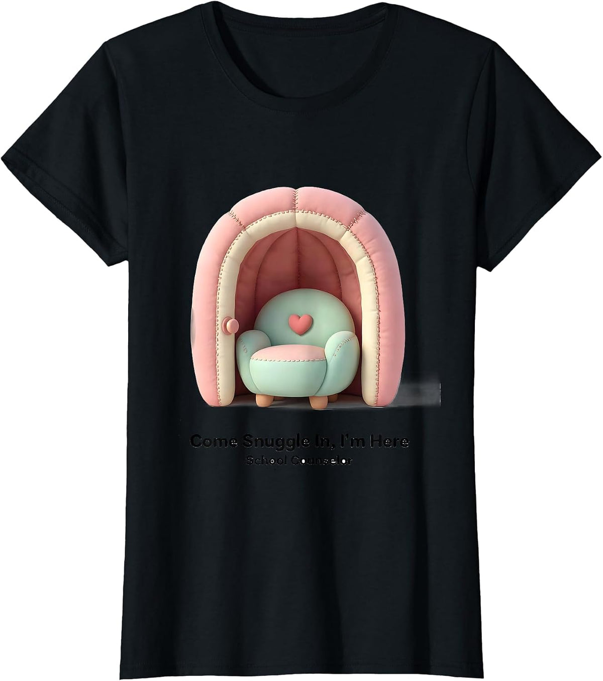 Come Snuggle In, I'm Here — School Counselor Cute T-Shirt - Black