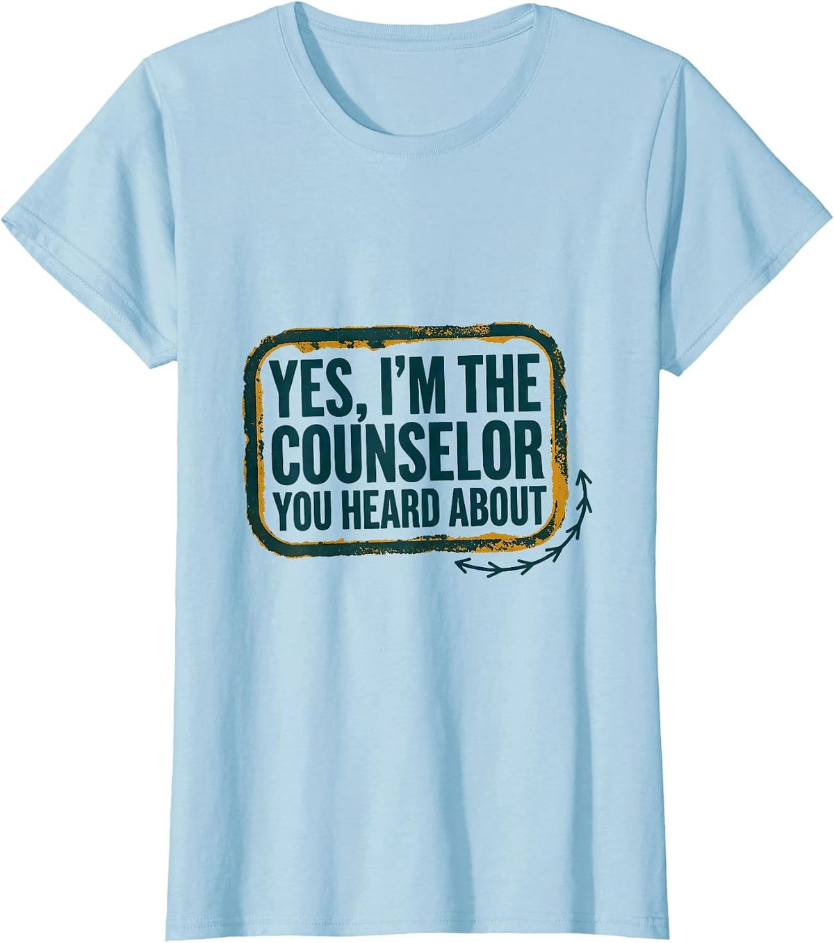 Yes, I'm The Counselor You Heard About Groovy Retro School T-Shirt - Baby Blue