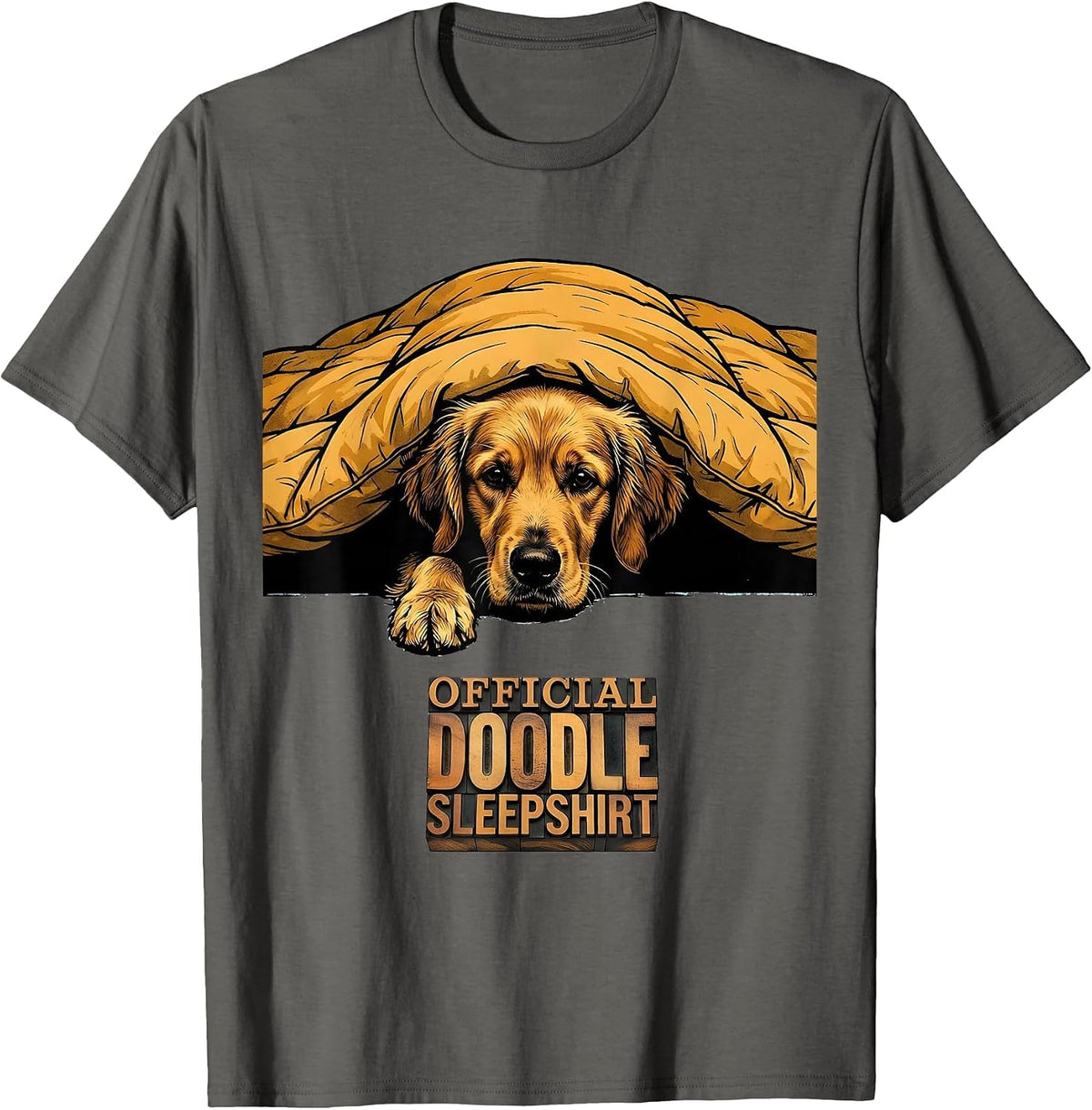 Official Doodle Sleepshirt Funny Dog Owner Breed-Specific T-Shirt - Asphalt Grey