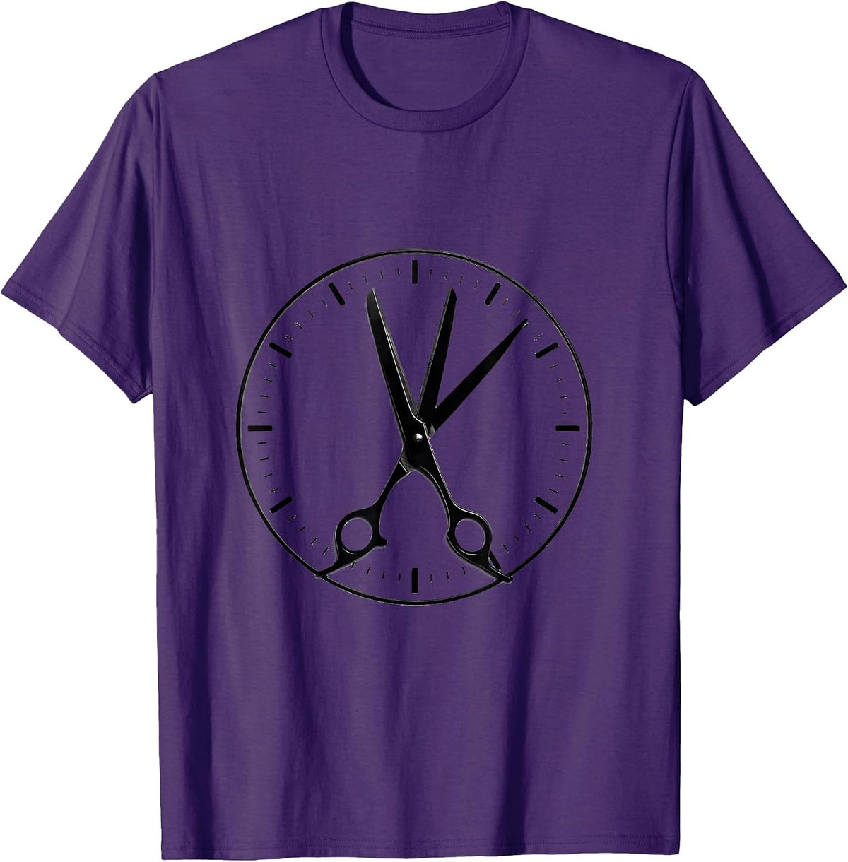 Barber Shear Clock Humor Hairdresser Gift T-Shirt - Purple