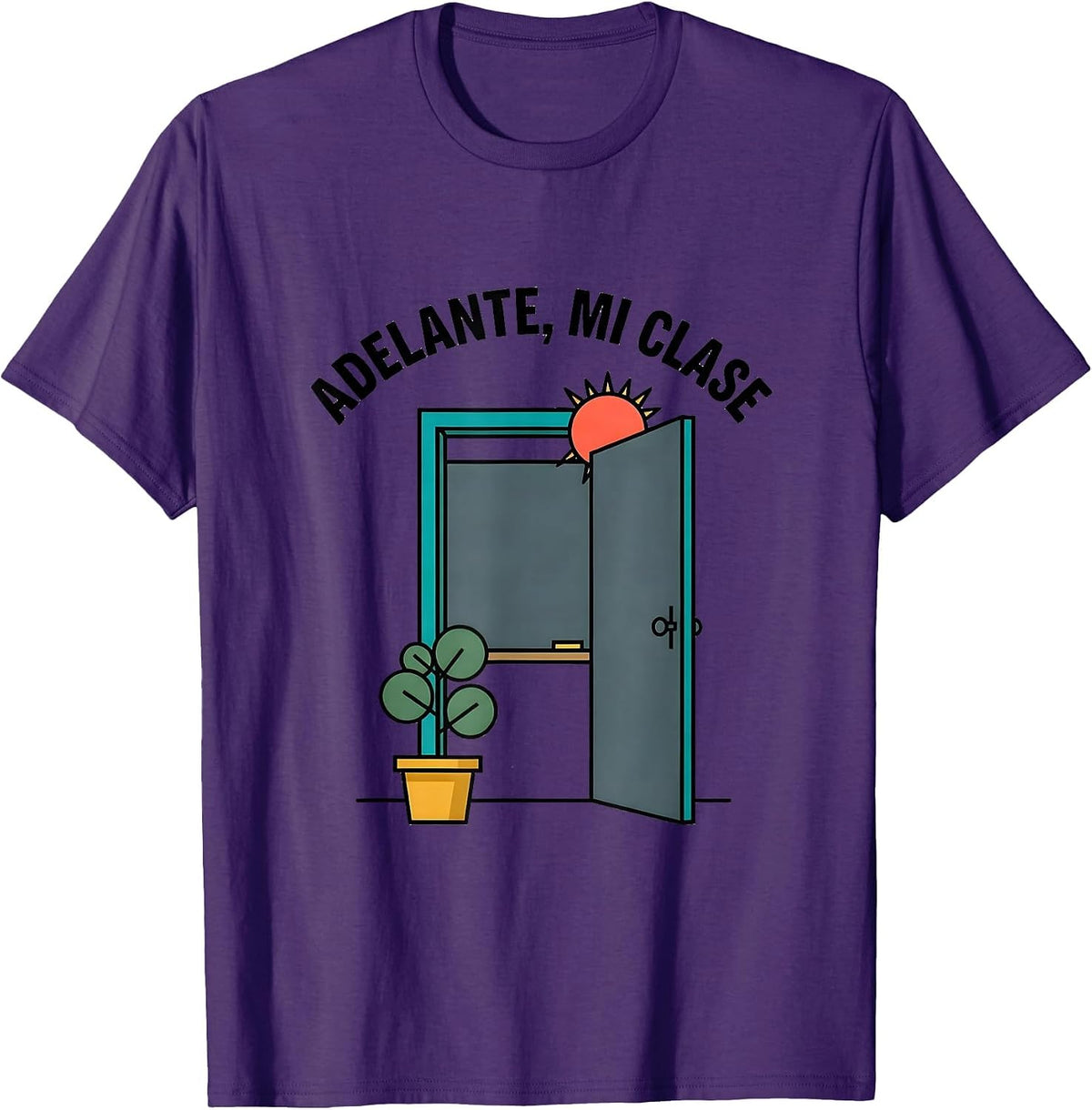 Adelante Mi Clase Bilingual Spanish Teacher Back To School T-Shirt - Purple
