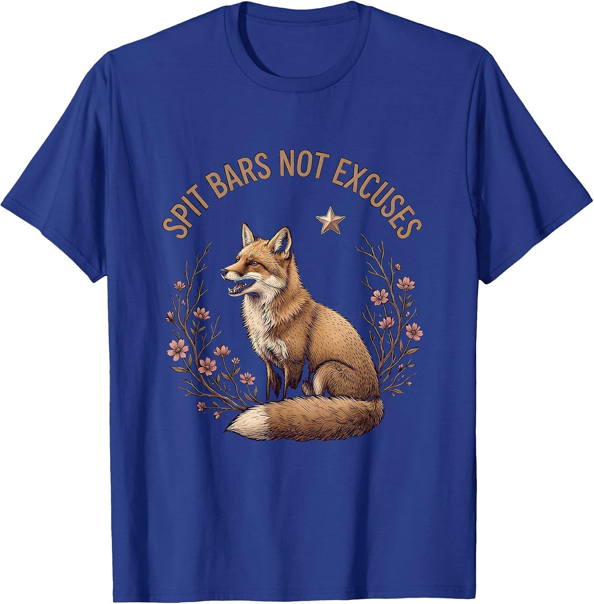 Men's Spit Bars Not Excuses Hip Hop Graphic Design T-Shirt - Royal Blue