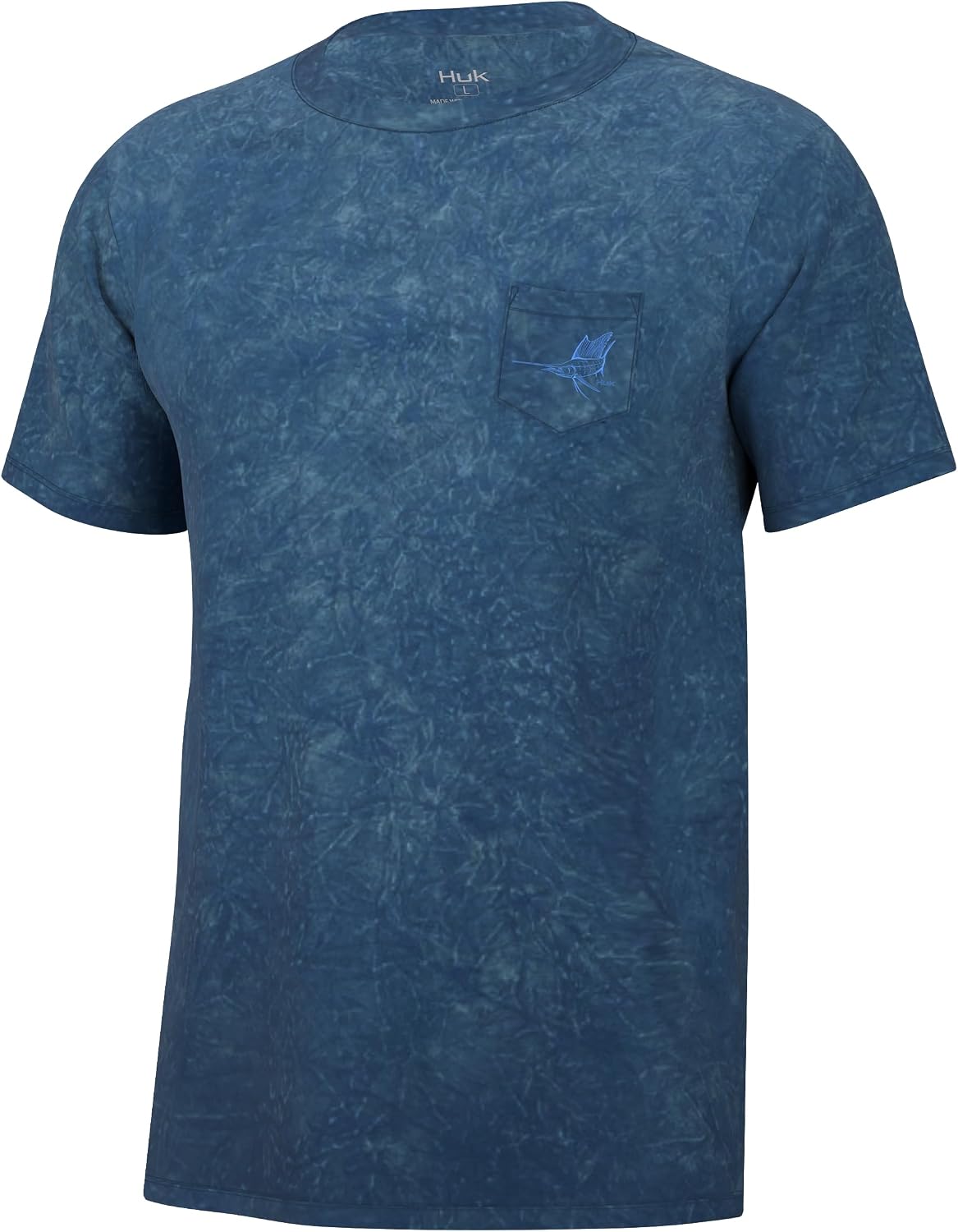HUK Men's Short Sleeve Mineral Wash Pocket Tee, Fishing T-Shirt for Men - Naval Academy