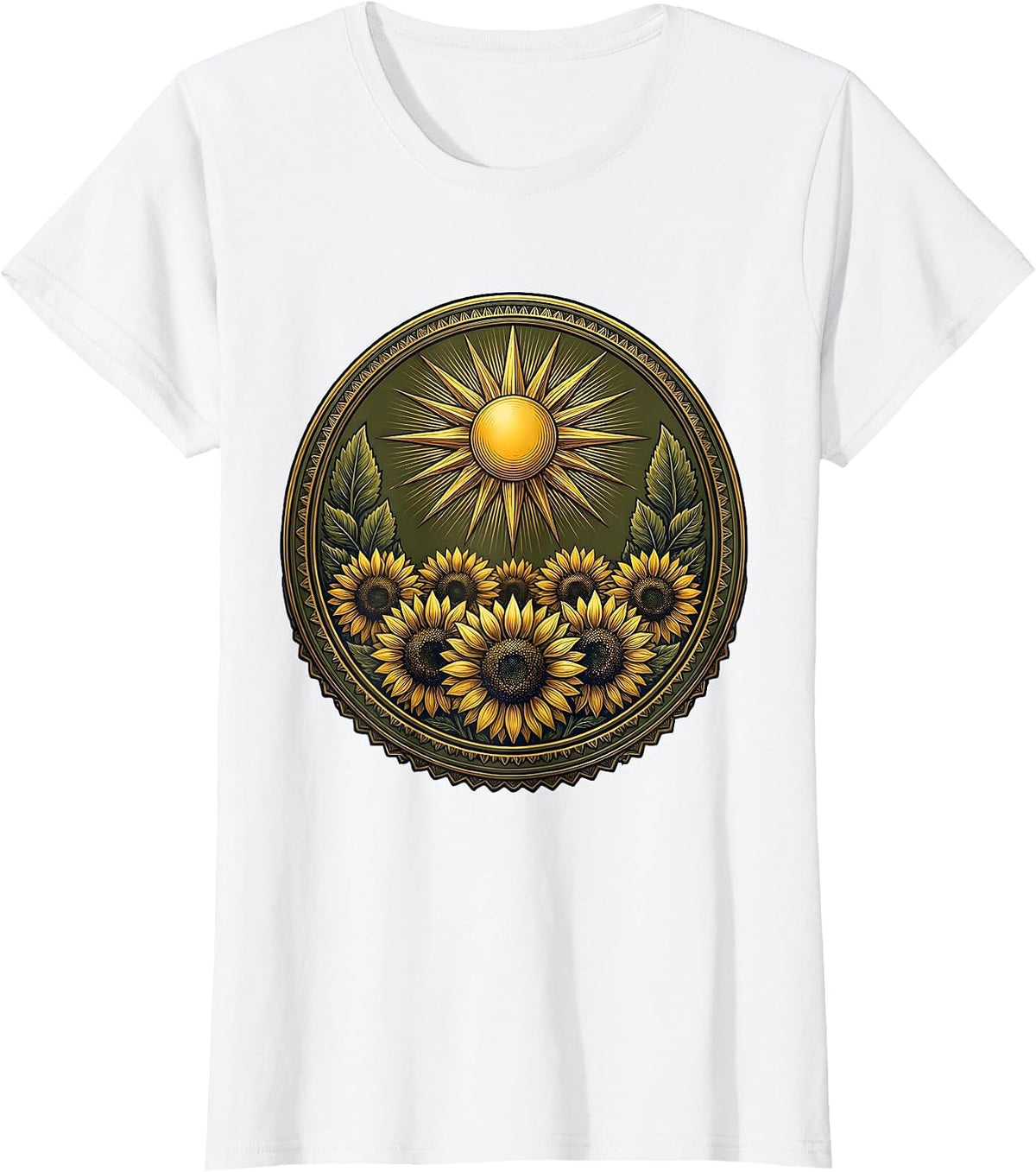 Spanish Teacher Sunflower Field Golden Sun Graphic T-Shirt - White