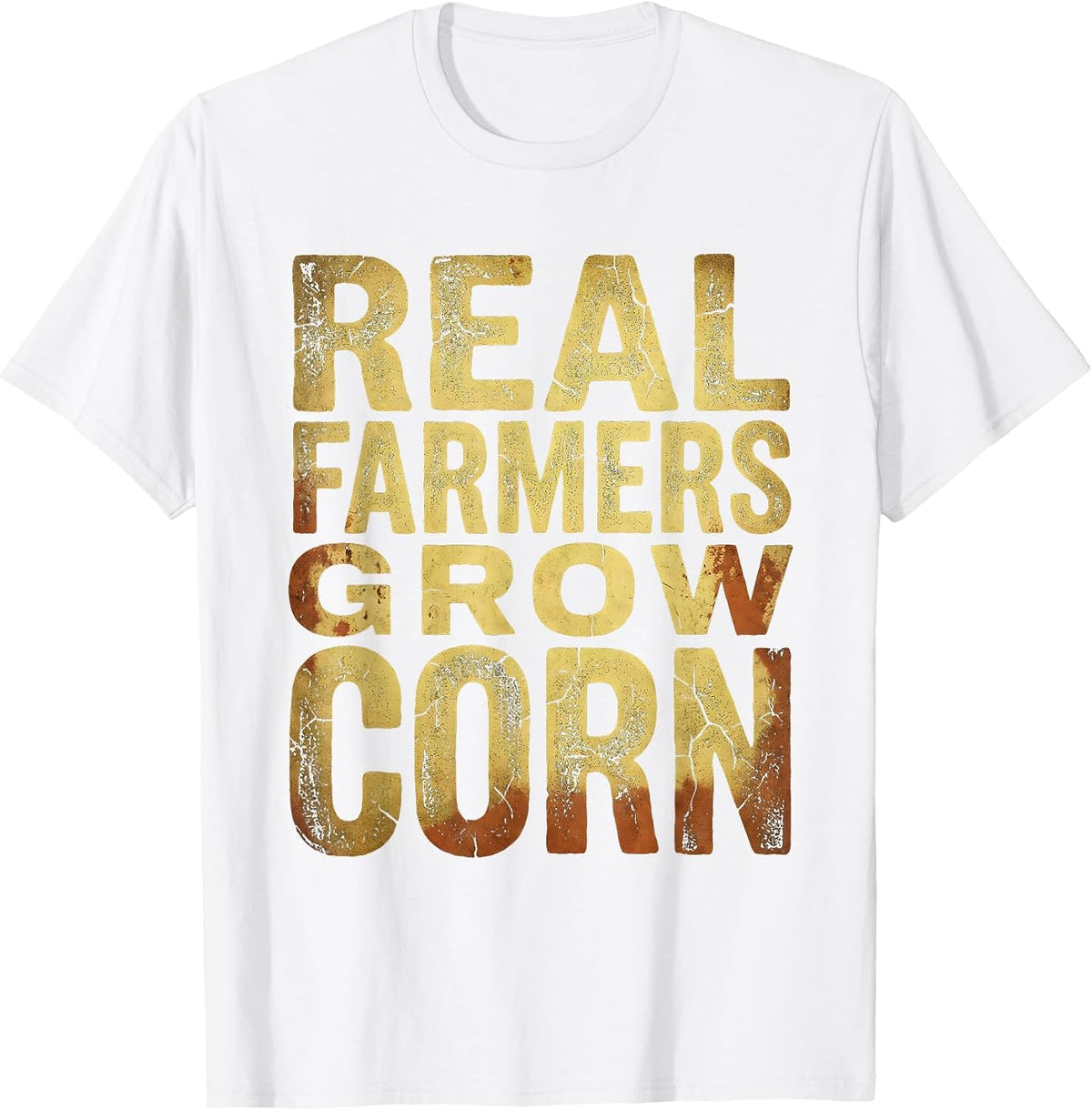 Men's Real Farmers Grow Corn Agriculture Design T-Shirt - White